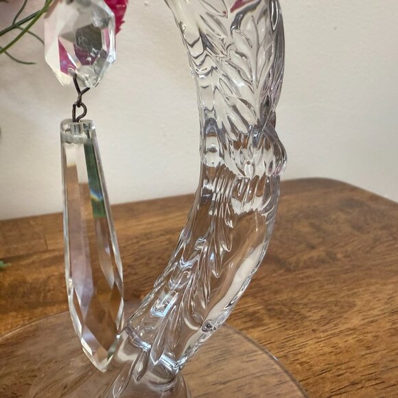 Cambridge Chantilly Martha‎ Crystal Candle Holders Pair Art Deco Etched Prisms - Picture 6 of 7